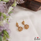 Simple White AD Gold tone Jhumkas E1236