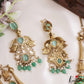Stunning CZ Victorian Statement Haaram With Green Bead Drops LH2218 (Available In 3 Colors)