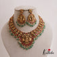 Premium Antique Lakshmi Nagas Jadau Necklace With Pastel Green Beads NC2555 (Available In 2 Colors)