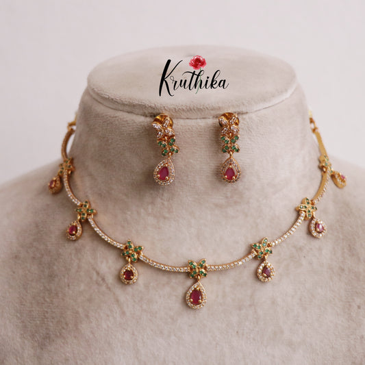 Simple AD Ruby Pendant Drops NC2219 (Available in 2 Colors)