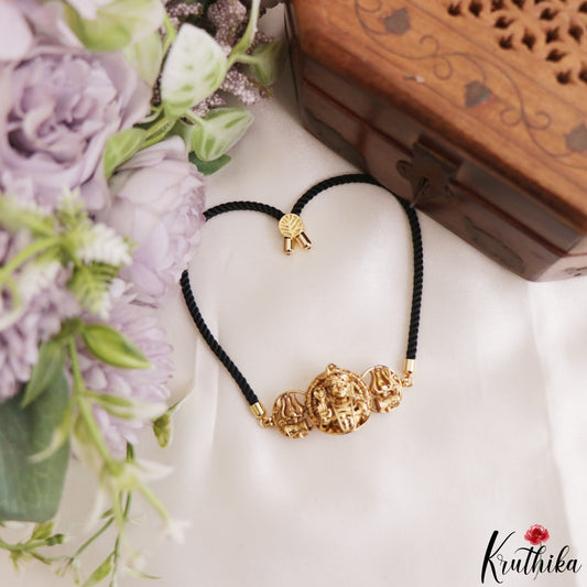 Elegant Lord Shiva Motifs Black Cord Adjustable Bracelet B581