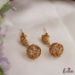 Simple White AD Gold tone Jhumkas E1236