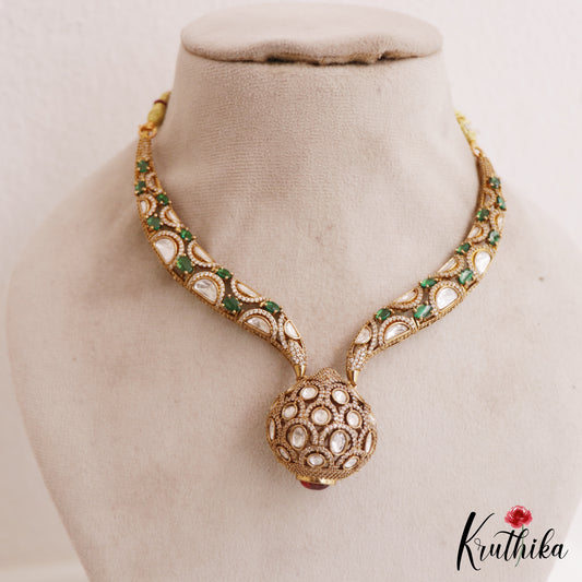 Gorgeous AD Geometric Motifs Moissanite Necklace NC2783 (Available In 3 Colors)