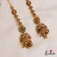 Premium Peacock Motifs Jhumkas With Kemp Teardrop Maatilu (Earchains) E1059