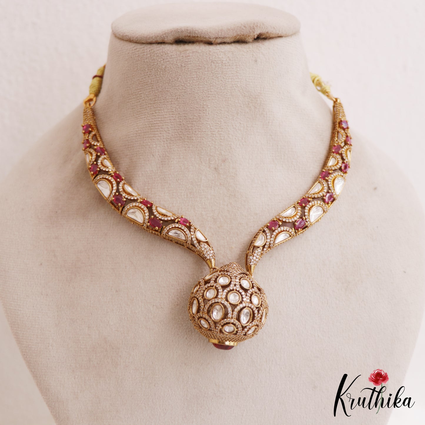 Gorgeous AD Geometric Motifs Moissanite Necklace NC2783 (Available In 3 Colors)