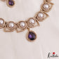 Elegant Pearl Leaf Motifs CZ Victorian Necklace NC3154 (Available In 6 Colors)
