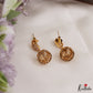 Simple White AD Gold tone Floral Jhumkas E1237