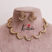 Trendy American Diamond half moon Necklace Set NC2009