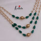 Simple Three Layer Beads & Pearls Mala Necklace NC2263 (Available in 2 Colors)