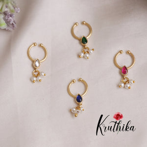 Gorgeous Jadau Septum Nose Ring - No Piercing Required N28 (Available in 4 Colours)