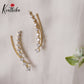 Beautiful Dainty AD Stones Gold Finish Ear Climbers / Ear cuffs E484