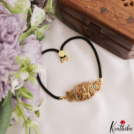 Classic Lord Rama Motifs Black Cord Adjustable Bracelet B582 (Available In 2 Colors)
