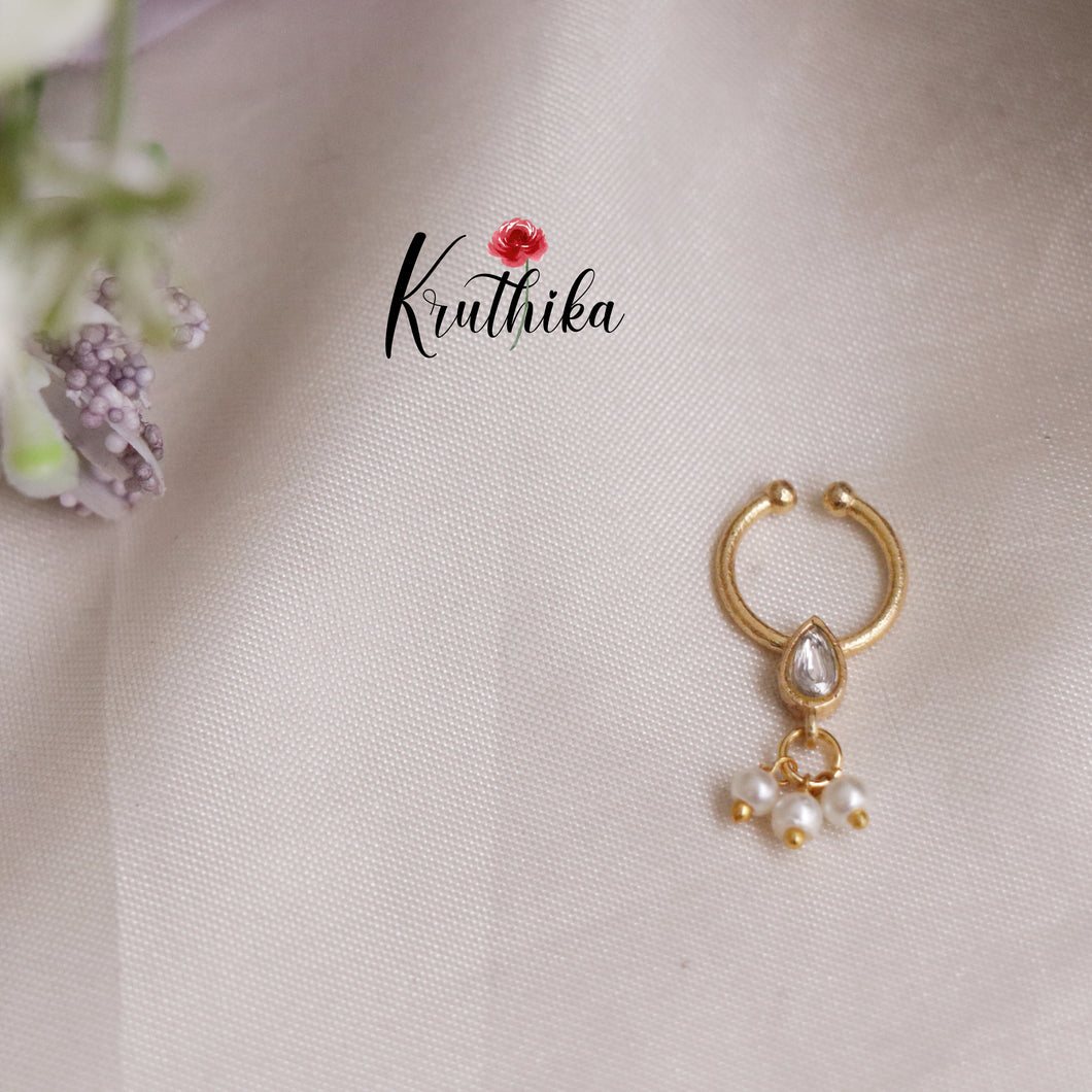 Gorgeous Jadau Septum Nose Ring - No Piercing Required N28 (Available in 4 Colours)
