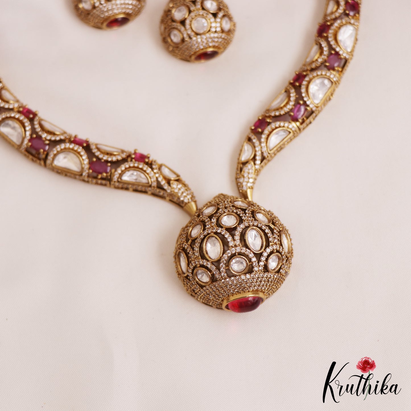Gorgeous AD Geometric Motifs Moissanite Necklace NC2783 (Available In 3 Colors)