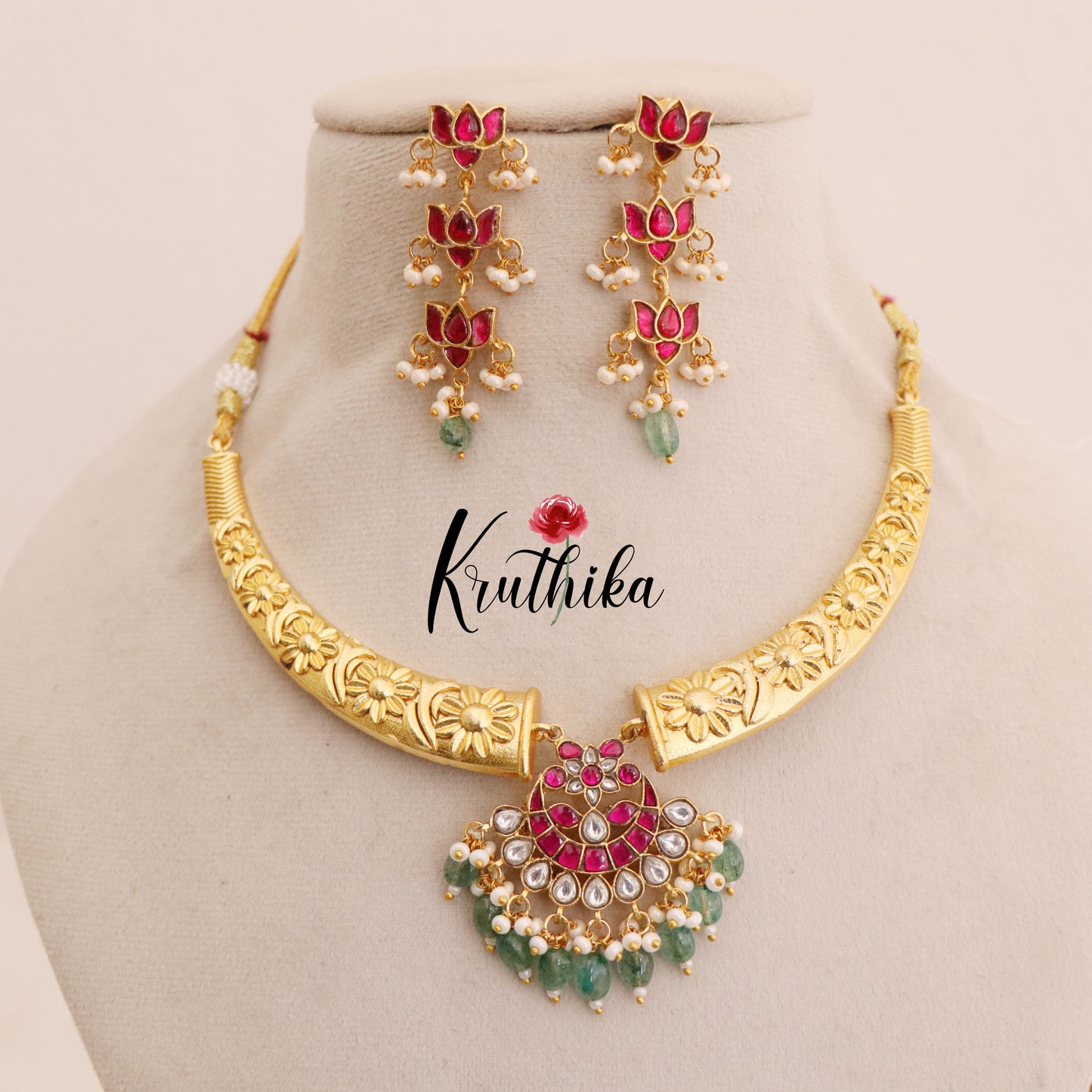 Elegant Premium Jadau Hasli Necklace NC1789