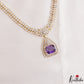 Pretty Floral Geometric Motifs CZ Victorian Necklace NC3265 (Available In 3 Colors)