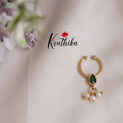 Gorgeous Jadau Septum Nose Ring - No Piercing Required N28 (Available in 4 Colours)