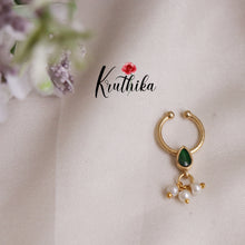 Gorgeous Jadau Septum Nose Ring - No Piercing Required N28 (Available in 4 Colours)