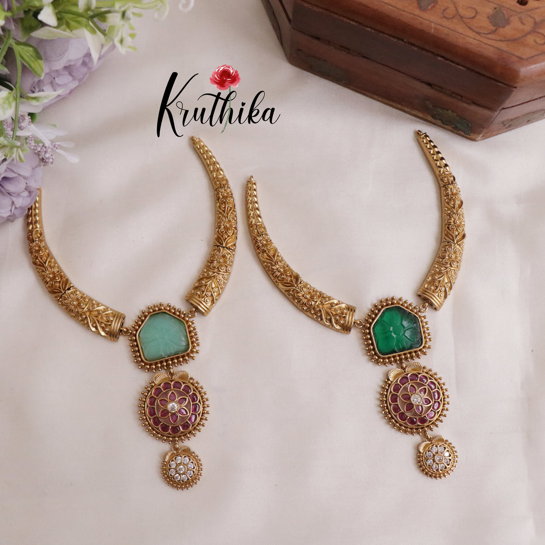 Beautiful  AD Victorian Hasli  Necklace Sets NC2019 (Available in 2 colours)