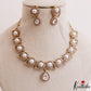 Elegant Pearl Leaf Motifs CZ Victorian Necklace NC3154 (Available In 6 Colors)