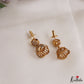 Simple White AD Gold tone Floral Jhumkas E1238