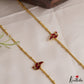 Trendy Floral Ruby Jadau Pendant Anklets A69