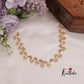 Simple CZ Sparkling Floral Wave Design Necklace NC2319