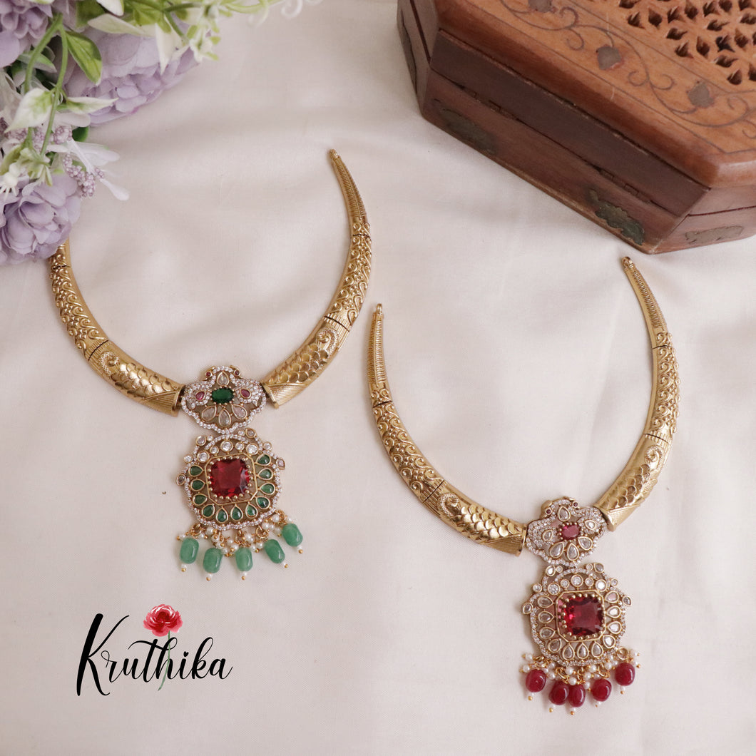 Pretty AD/Victorian Hasli Necklace Sets NC2021(Available in 2 colours)