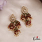 Stunning AD Mango Motifs Jadau Jhumka With Bead Drops E993 (Available In 2 Colors)