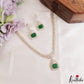 Pretty Floral Geometric Motifs CZ Victorian Necklace NC3265 (Available In 3 Colors)