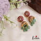 Premium Floral Motifs Jhumka Jadau Earrings With Pearl And Bead Drops E850