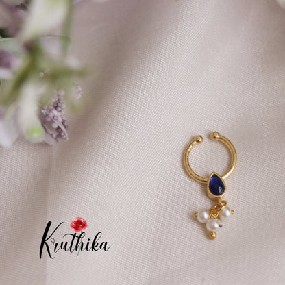 Gorgeous Jadau Septum Nose Ring - No Piercing Required N28 (Available in 4 Colours)