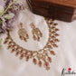 Sparkling Teardrop Motifs CZ Victorian Necklace NC3048 (Available In 3 Colors)