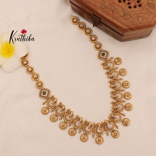 Best selling Premium AD uncuts peacock kasu Haaram 
 LH450