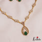 Sparkling Diamond-Finish Gold-Tone AD Teardrop Motifs Necklace NC2757 (Available In 2 Colors)