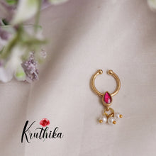 Gorgeous Jadau Septum Nose Ring - No Piercing Required N28 (Available in 4 Colours)
