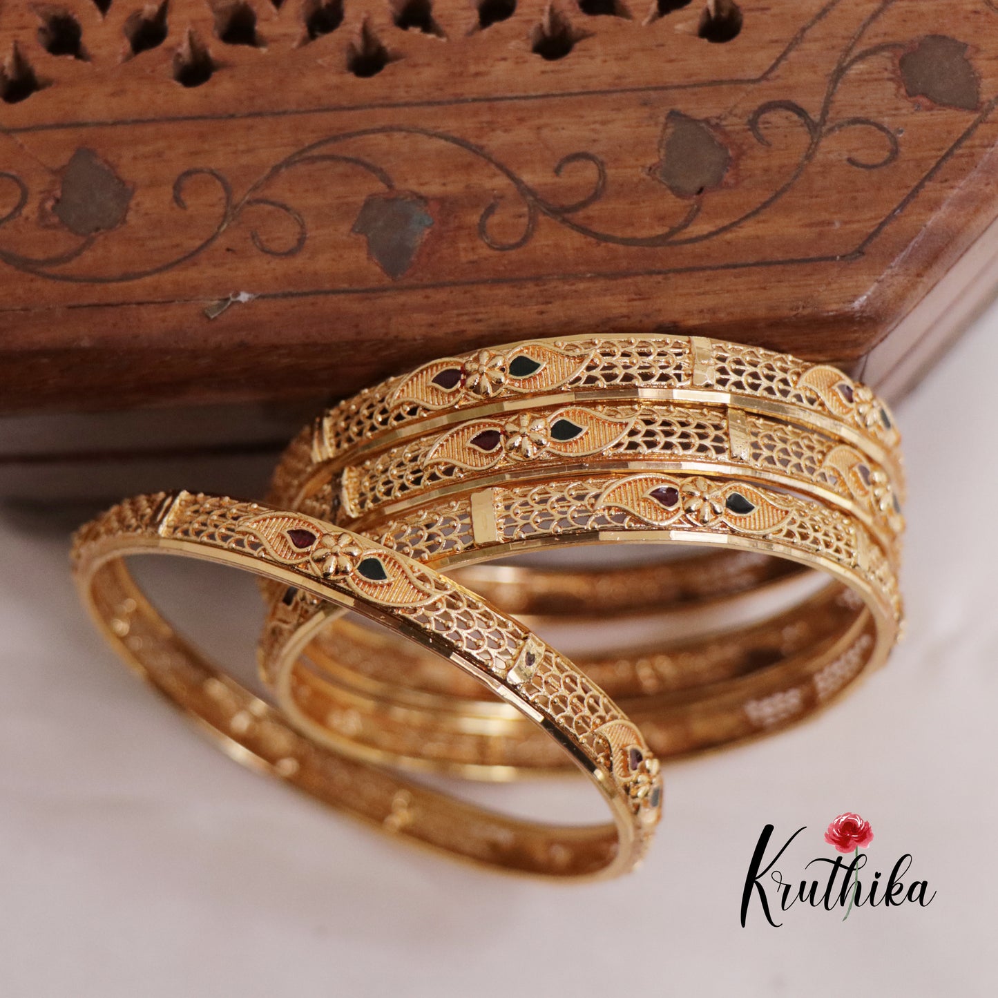 Simple Micro Plated Daily Wear Bangles B288 (Set of 4 Bangles)