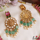 Grand Lakshmi Motifs Polki Jadau Choker With Pear Bead Drops NC3220