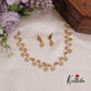 Simple CZ Sparkling Floral Wave Design Necklace NC2319