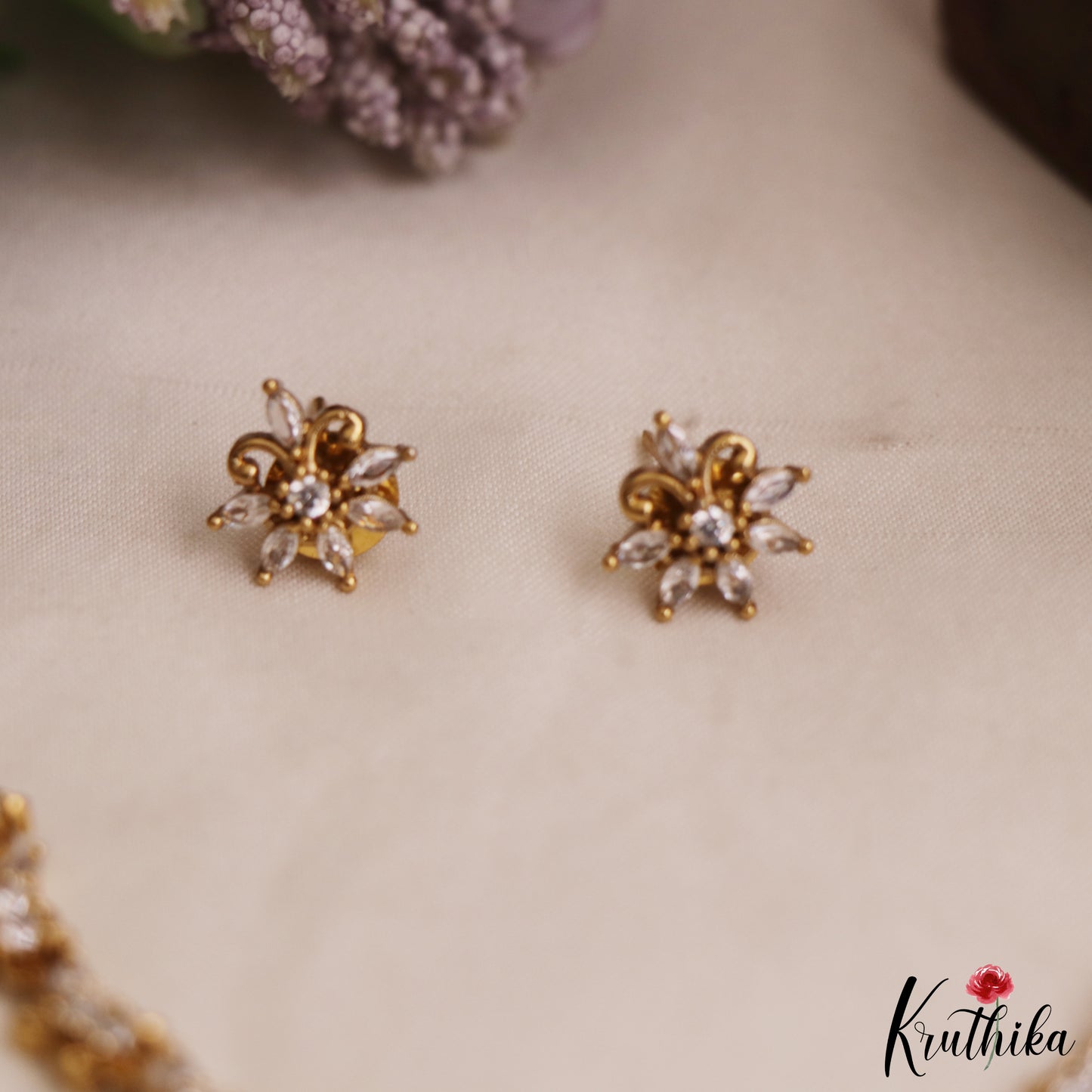 Elegant Floral Motifs AD Necklace NC2982 (Available 3 Colors)