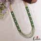 Sparkling Multi Layered crystal & Pearl statement Haaram with floral accents LH2081 (Available In 16 Colors)