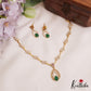 Sparkling Diamond-Finish Gold-Tone AD Teardrop Motifs Necklace NC2757 (Available In 2 Colors)