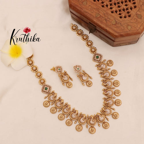 Best selling Premium AD uncuts peacock kasu Haaram 
 LH450
