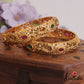 Classic Antique Peacock Floral Kemp Bangles B460 (Set 2 Bangles)