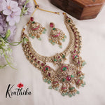 Royal Bridal Peacock victorian Jadau Necklace and Jhumka Drops NC2187 (Available in 2 Colours)