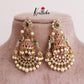 Gorgeous AD peacock Jhumkas in chandbalis with pearl drops E440