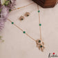 Elegant Floral Motifs Polki Victorian Pendant Chain Set LH2113 (Available In 3 Colors)