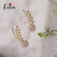 Gorgeous Dainty AD Stones Gold Finish Ear Climbers / Ear cuffs E484