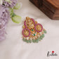 Beautiful Lakshmi Saraswati Ganesha Motifs Jadau Pendant With Green Bead Drops PS266