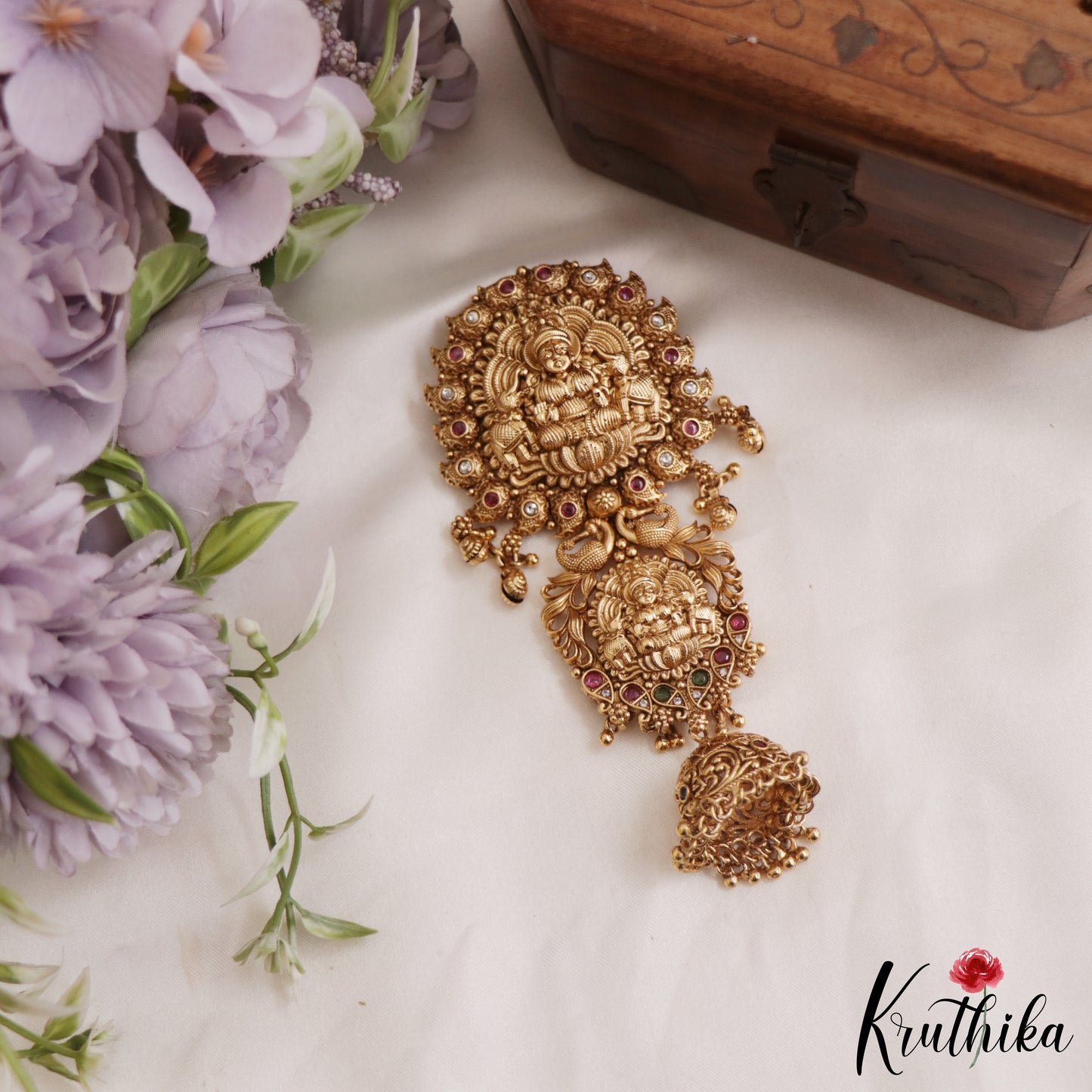Traditional Antique Lakshmi Jhumka Jada Billa J318